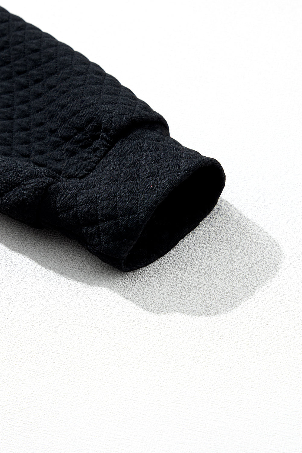 Black Drawstring Kangaroo Pocket Quilted Hooded Dress
