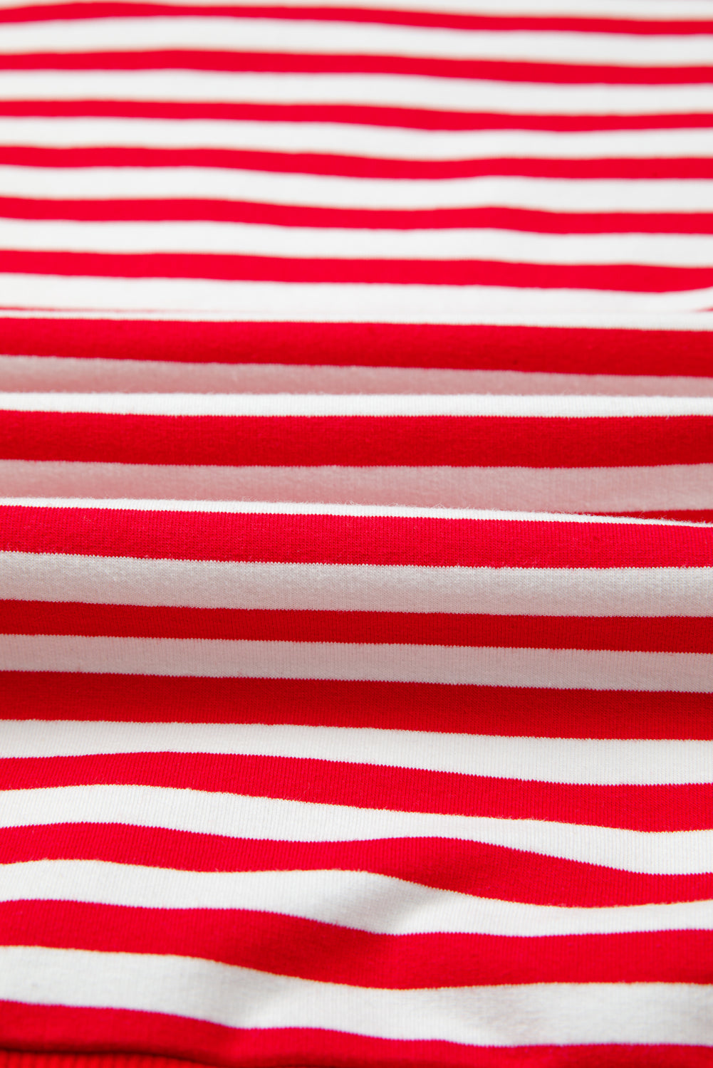 Red Striped Exposed Seam Drop Shoulder Long Sleeve Top