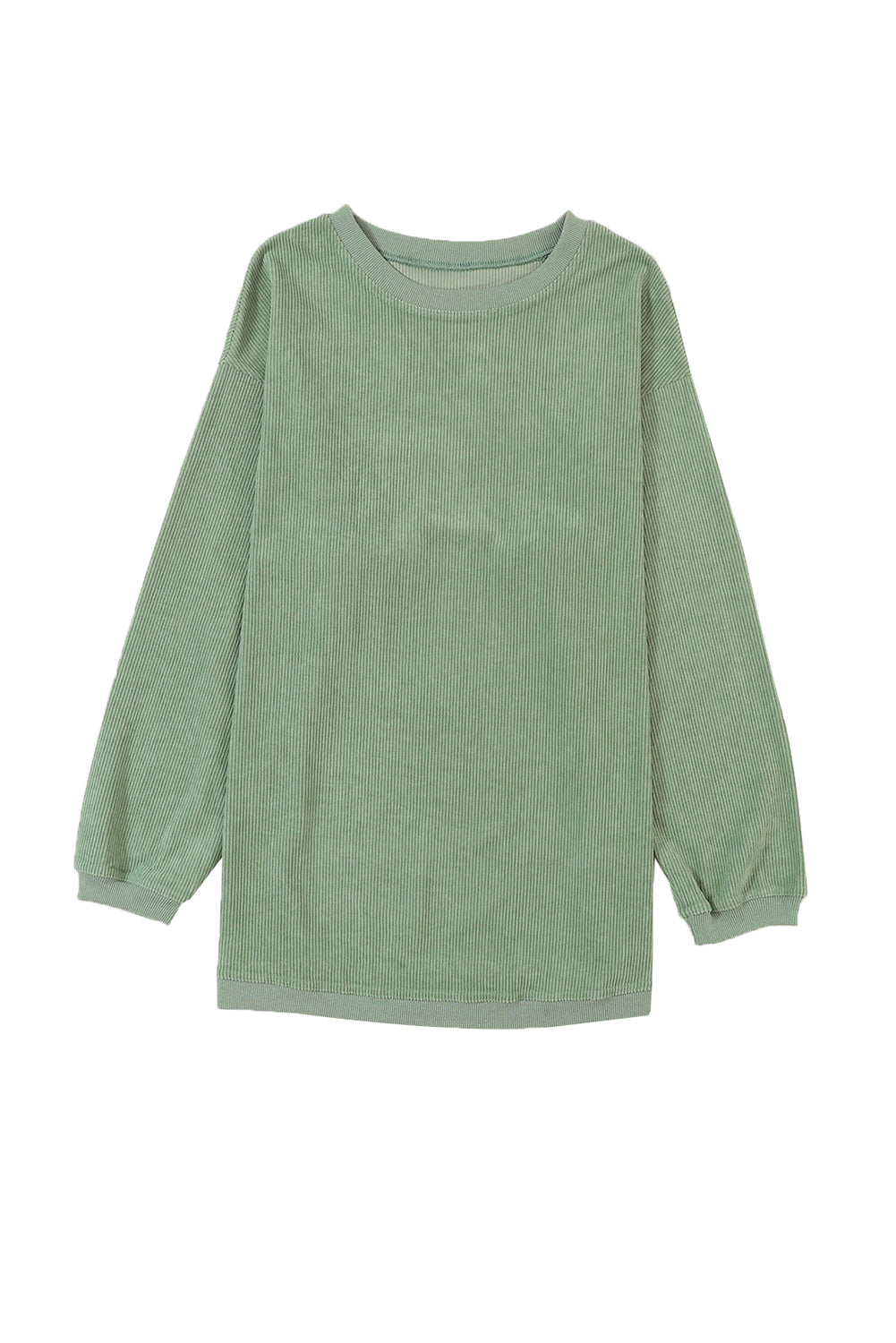 Light Pink Plain Drop Sleeve Crinkle Rib Oversized Sweatshirt
