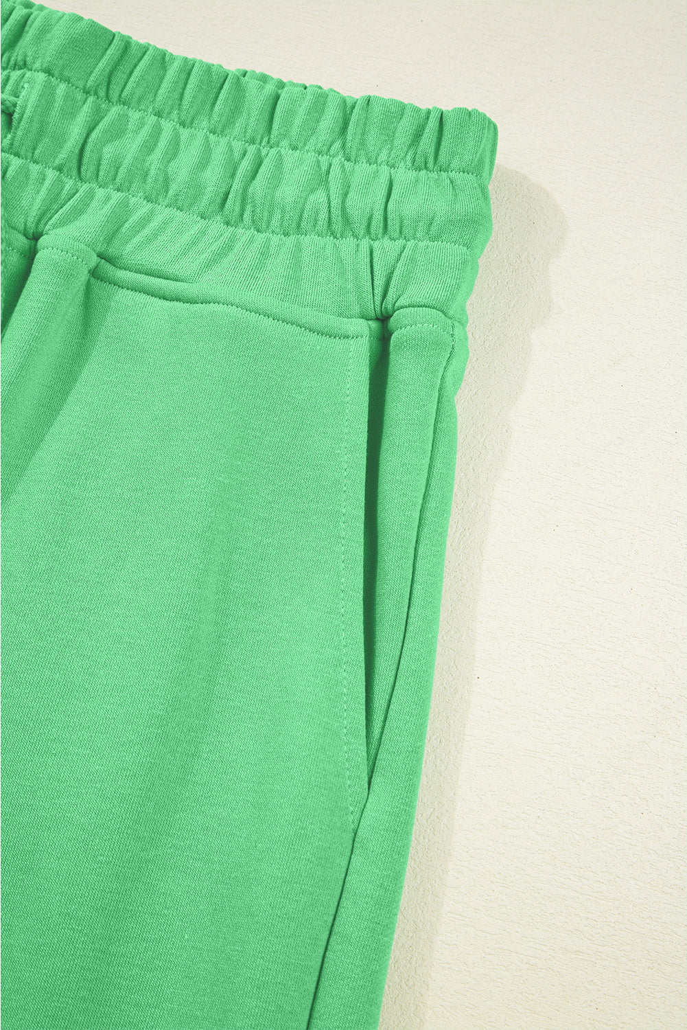 Mist Blue Drop Shoulder Crop Pullover Drawstring Wide Leg Pants Set