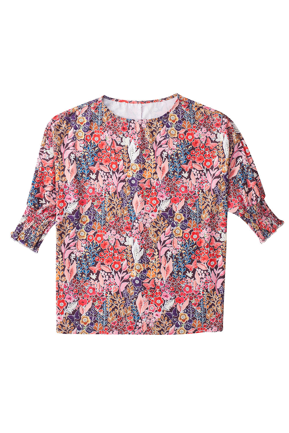 Apricot Smocked Wrist Shift Top