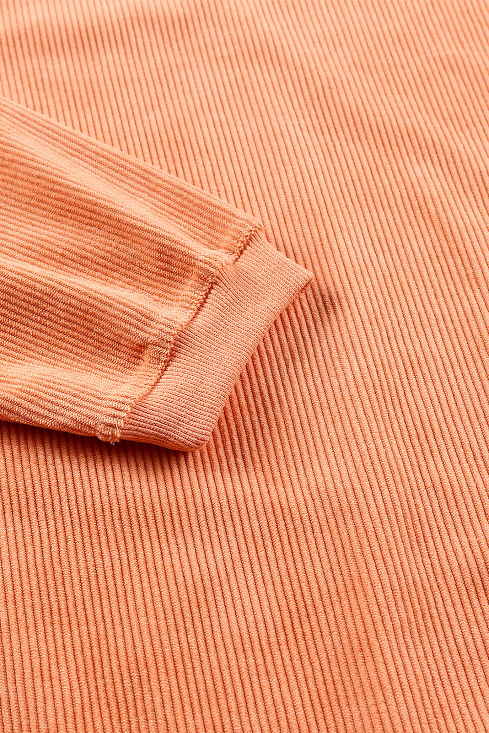 Light Pink Plain Drop Sleeve Crinkle Rib Oversized Sweatshirt
