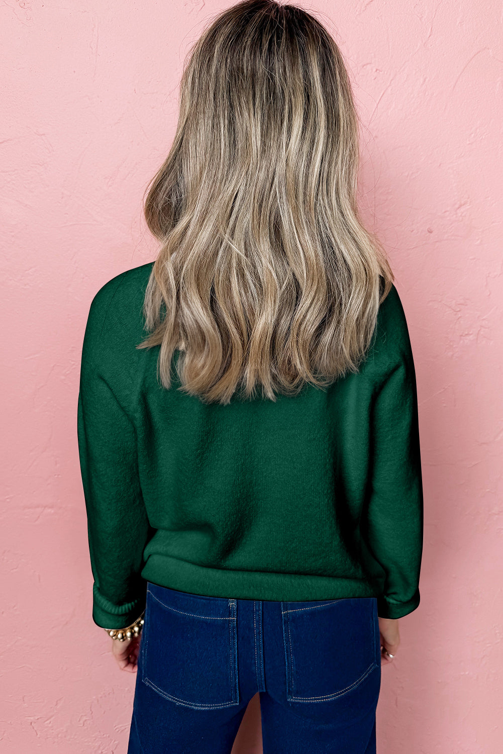 Bonbon MERRY Letter Pattern Christmas Raglan Sleeve Sweater