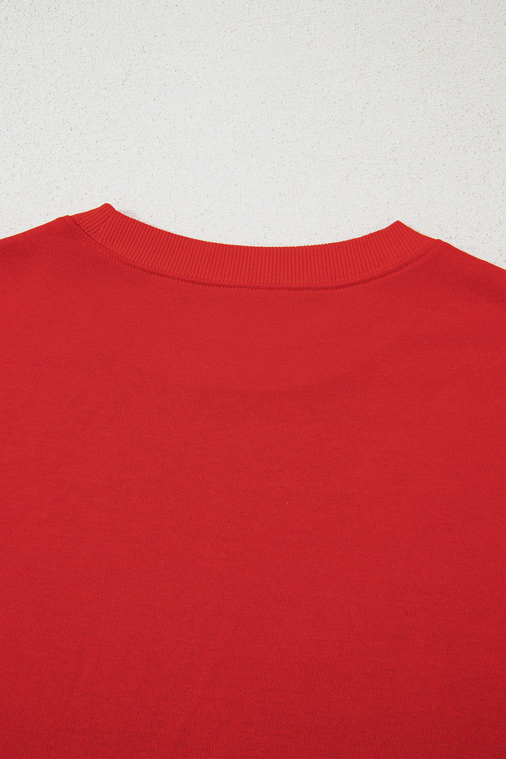 Fiery Red Preppy Striped Sleeve Loose Sweatshirt