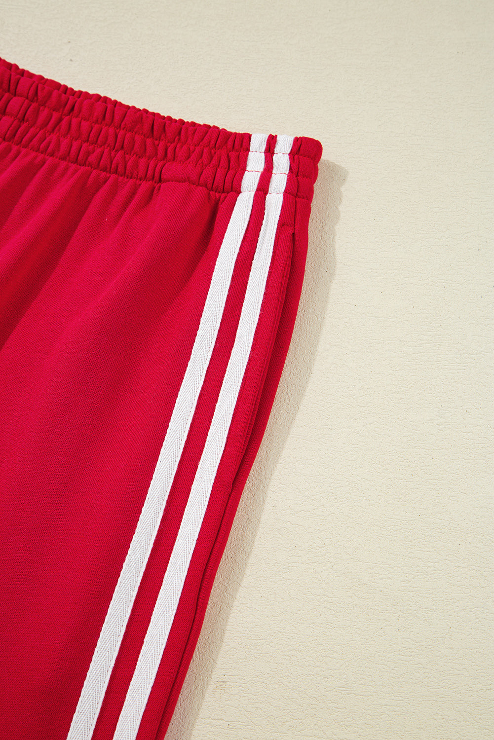Gray Morn Varsity Striped Detail Cropped Pullover Wide Leg Pants 2pcs Outfit