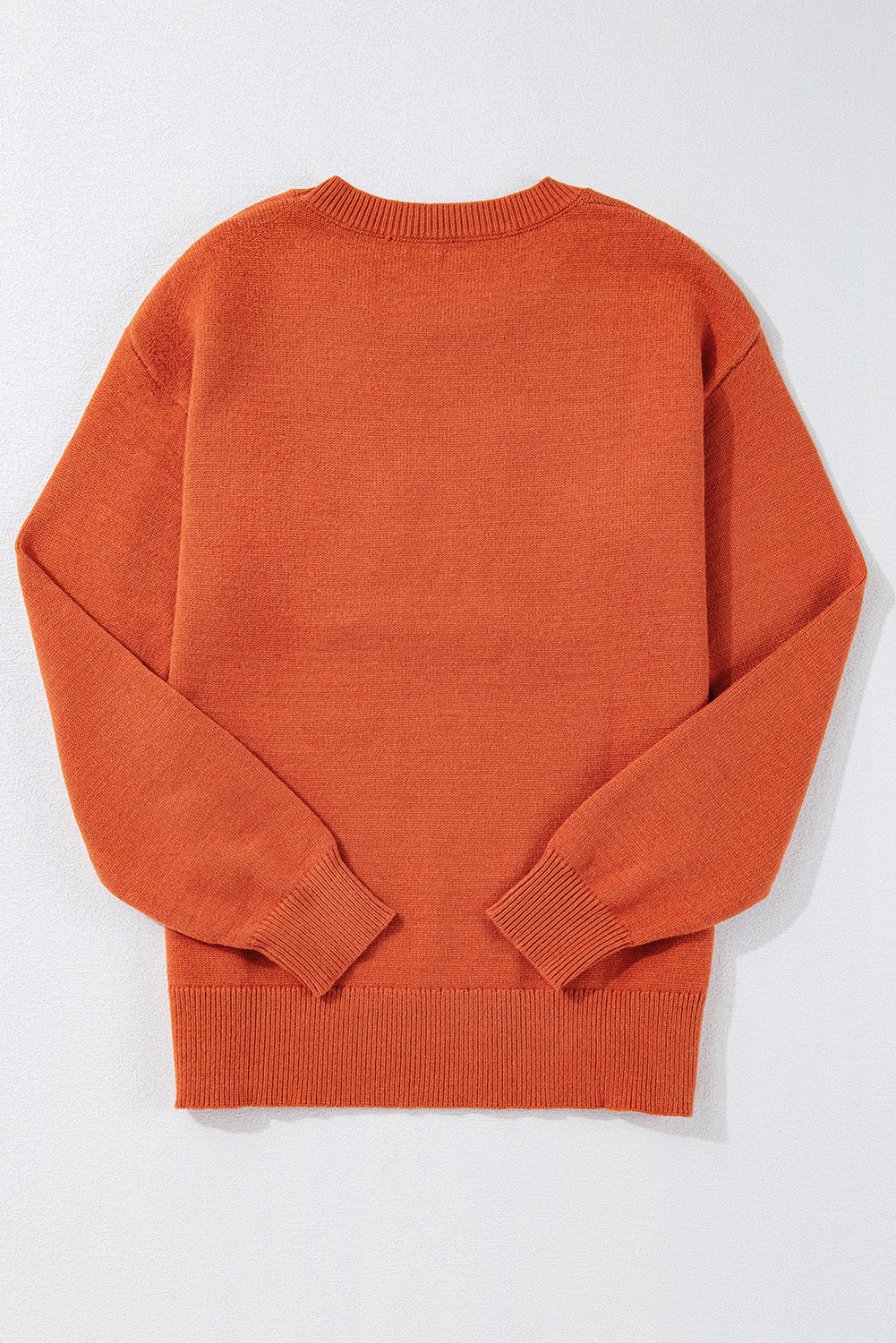 Orange Halloween Boo Drop Shoulder Knit Sweater
