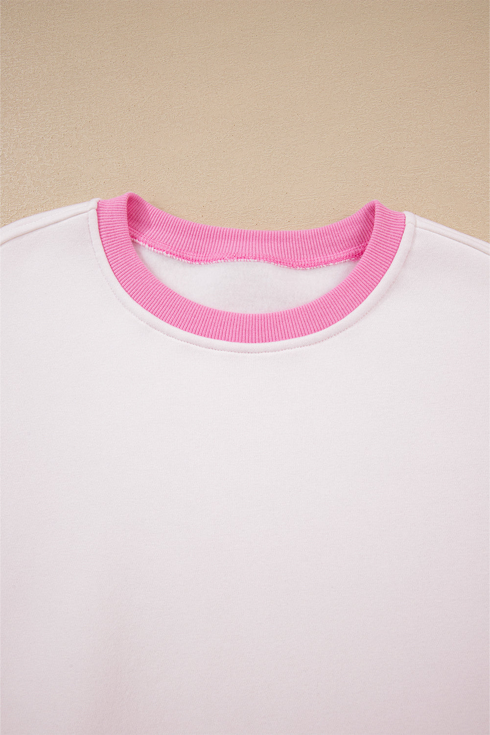 Strawberry Pink Colorblock Pullover and Drawstring Shorts Set