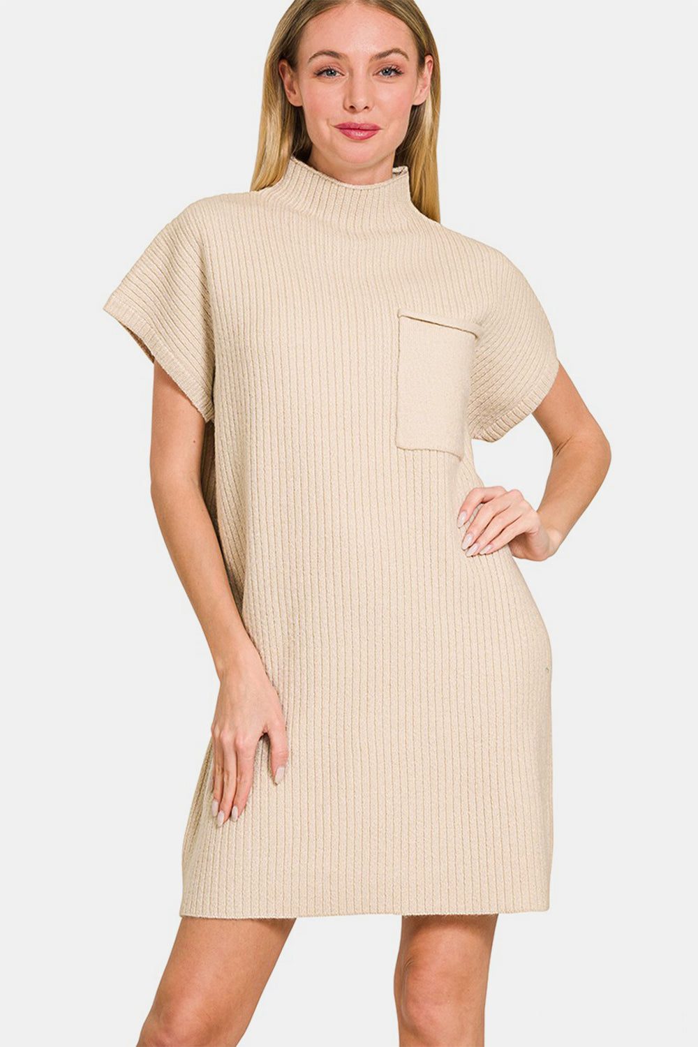short sleeve sweater dress Zenana Short Sleeve Sweater Mini Dress