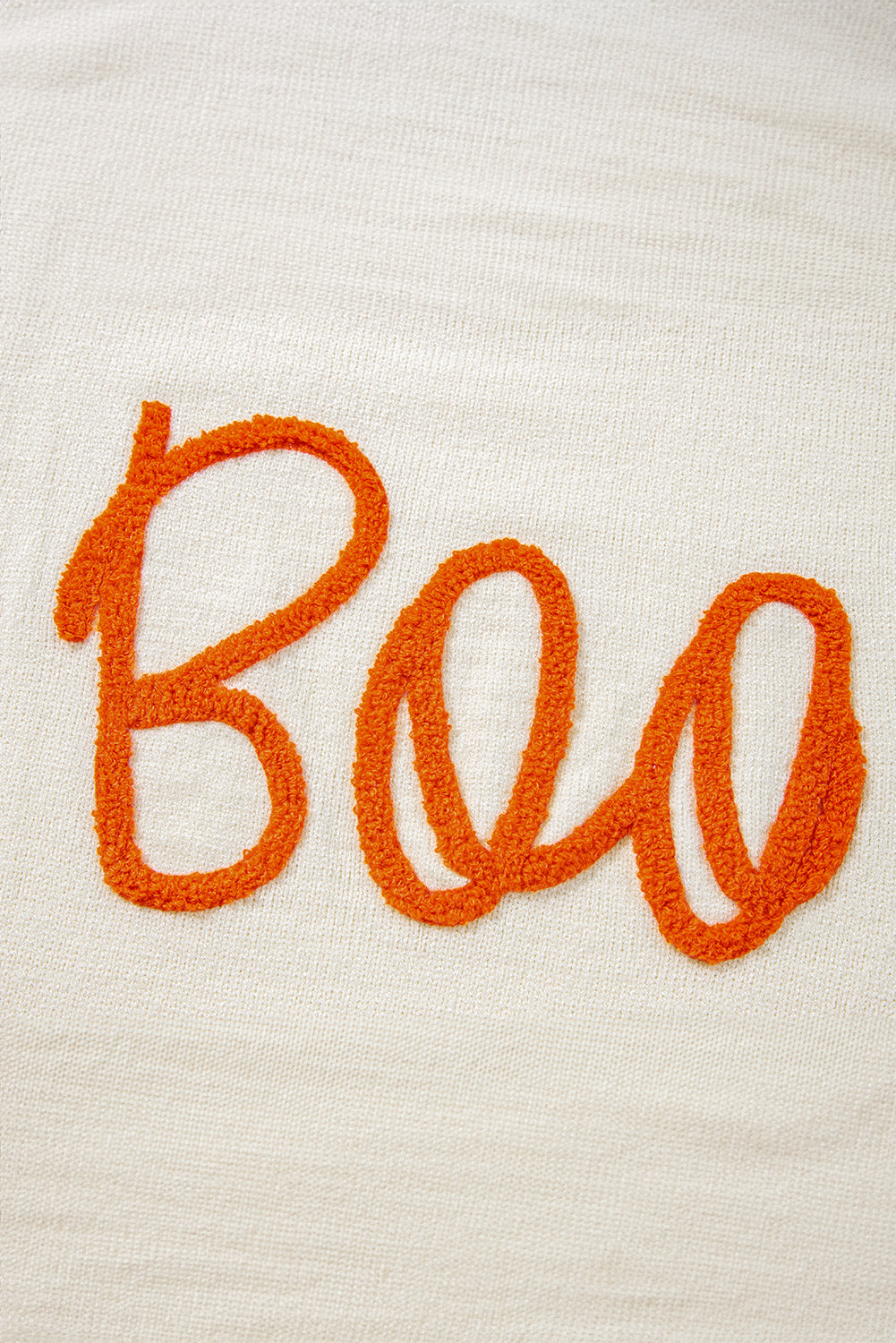 Orange Halloween Boo Drop Shoulder Knit Sweater
