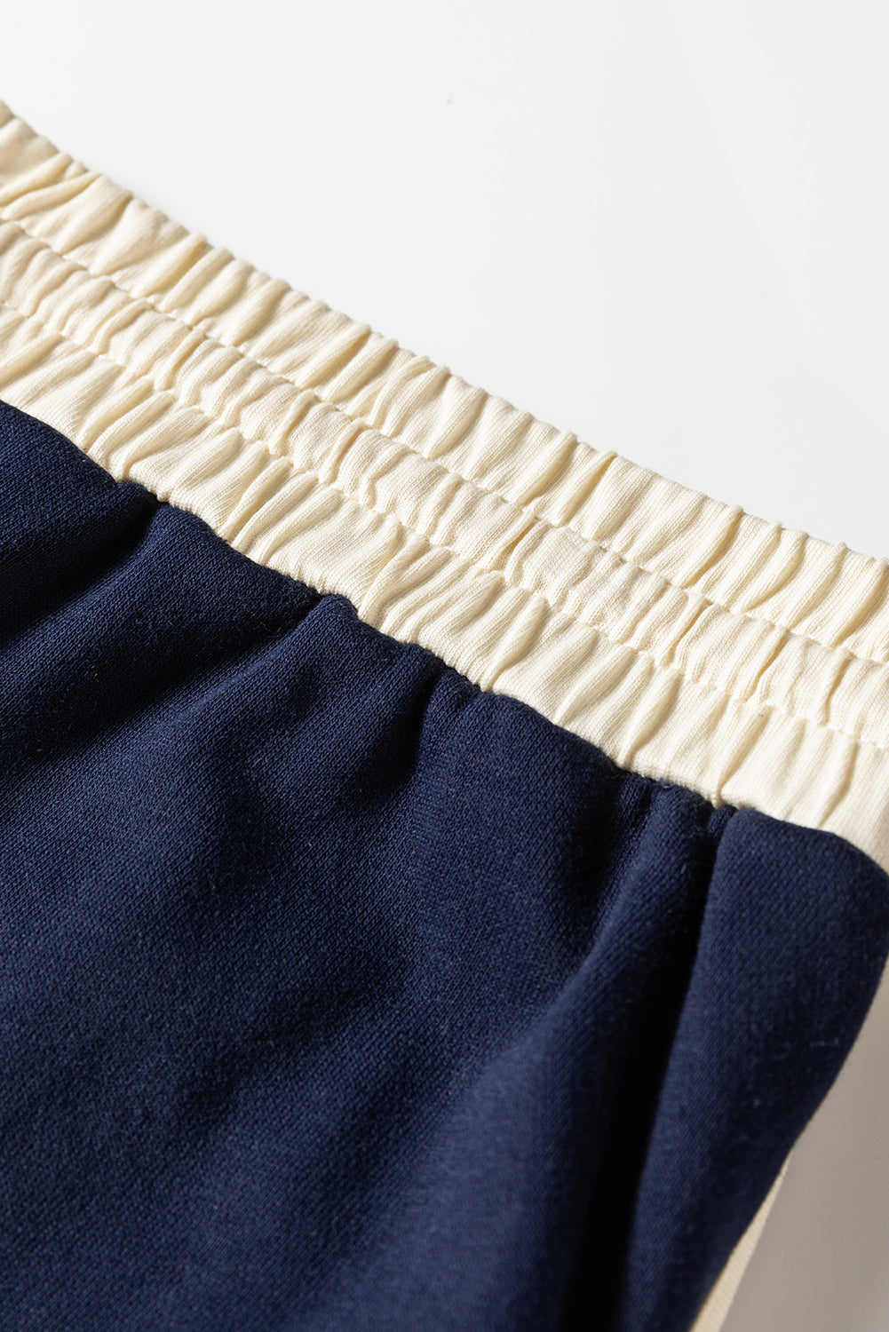 Navy Blue Plus Size Contrast Color Drop Shoulder Top and Mini Skort Outfit