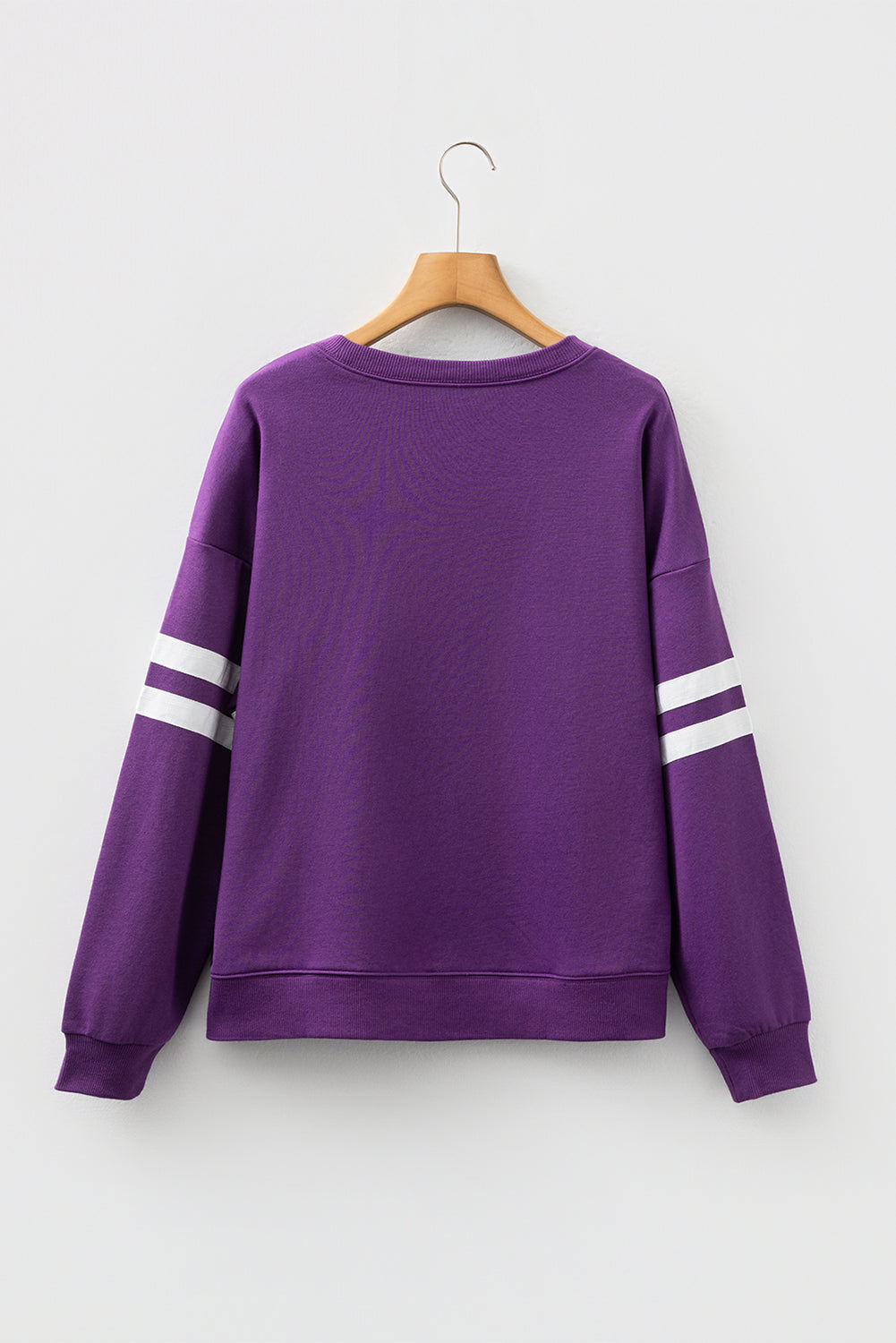 Light French Beige Preppy Striped Sleeve Loose Sweatshirt