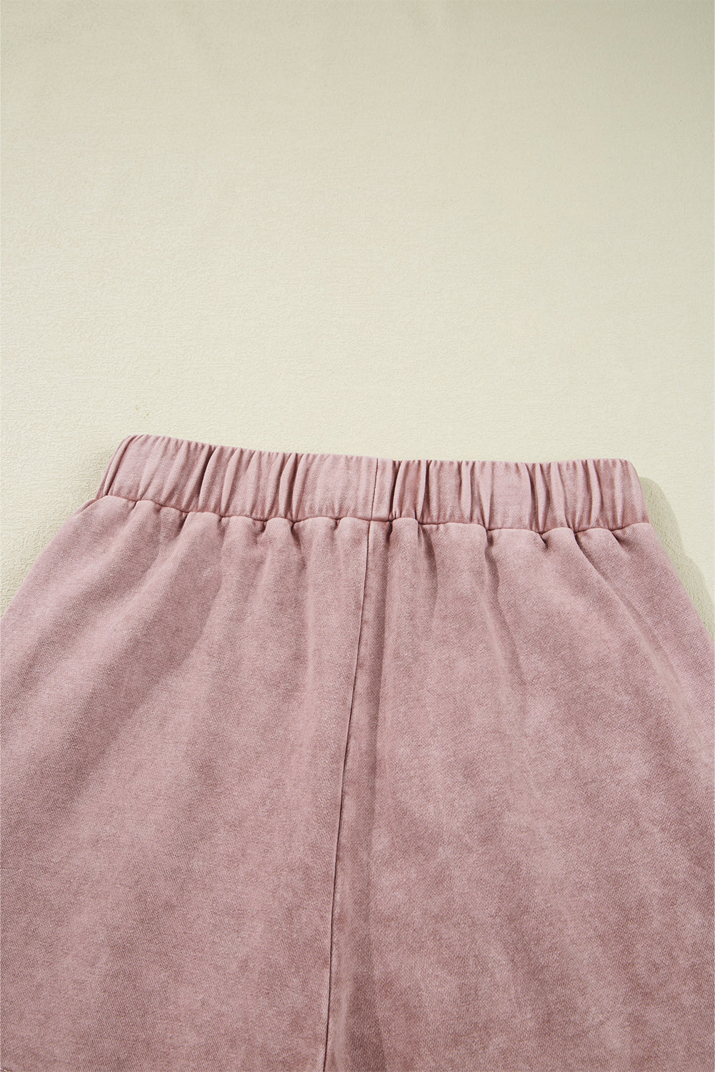 Mineral Wash Tiered Wide Leg Patchwork Drawstring Pants