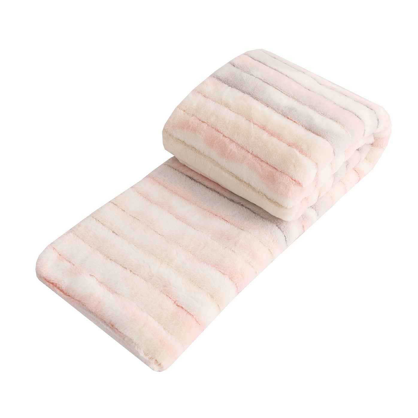 "Marshmallow Sunset" Faux Fur Plush Throw Blanket -50"x70"
