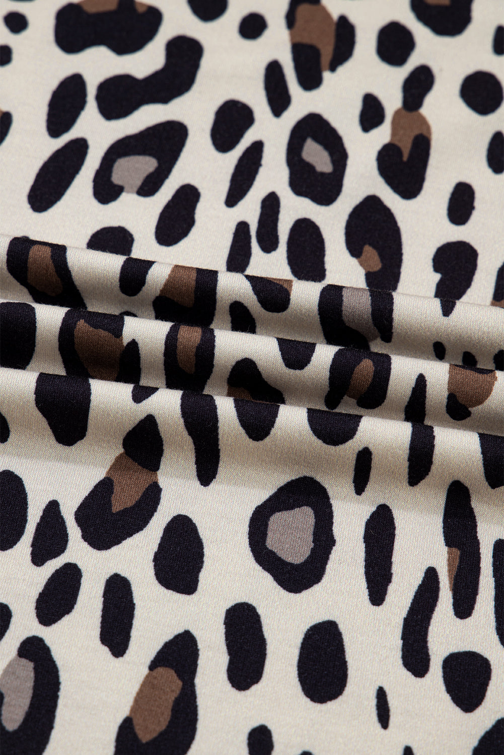 Khaki Exposed Seam Patched Pocket Plus Size Leopard Wide Leg Pants