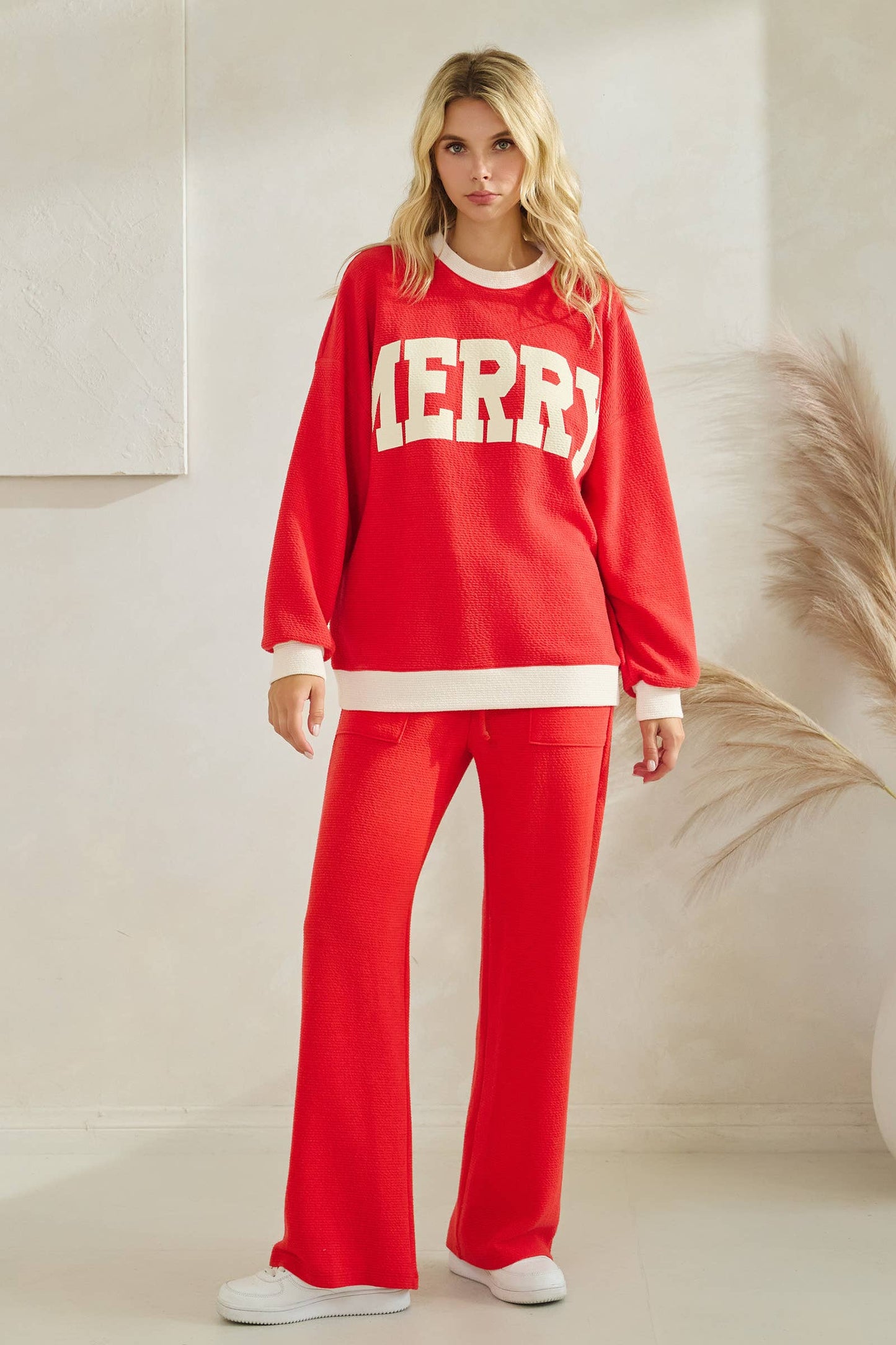 T-42169-CLOUDY KNIT MERRY RINGER SWEATSHIRT