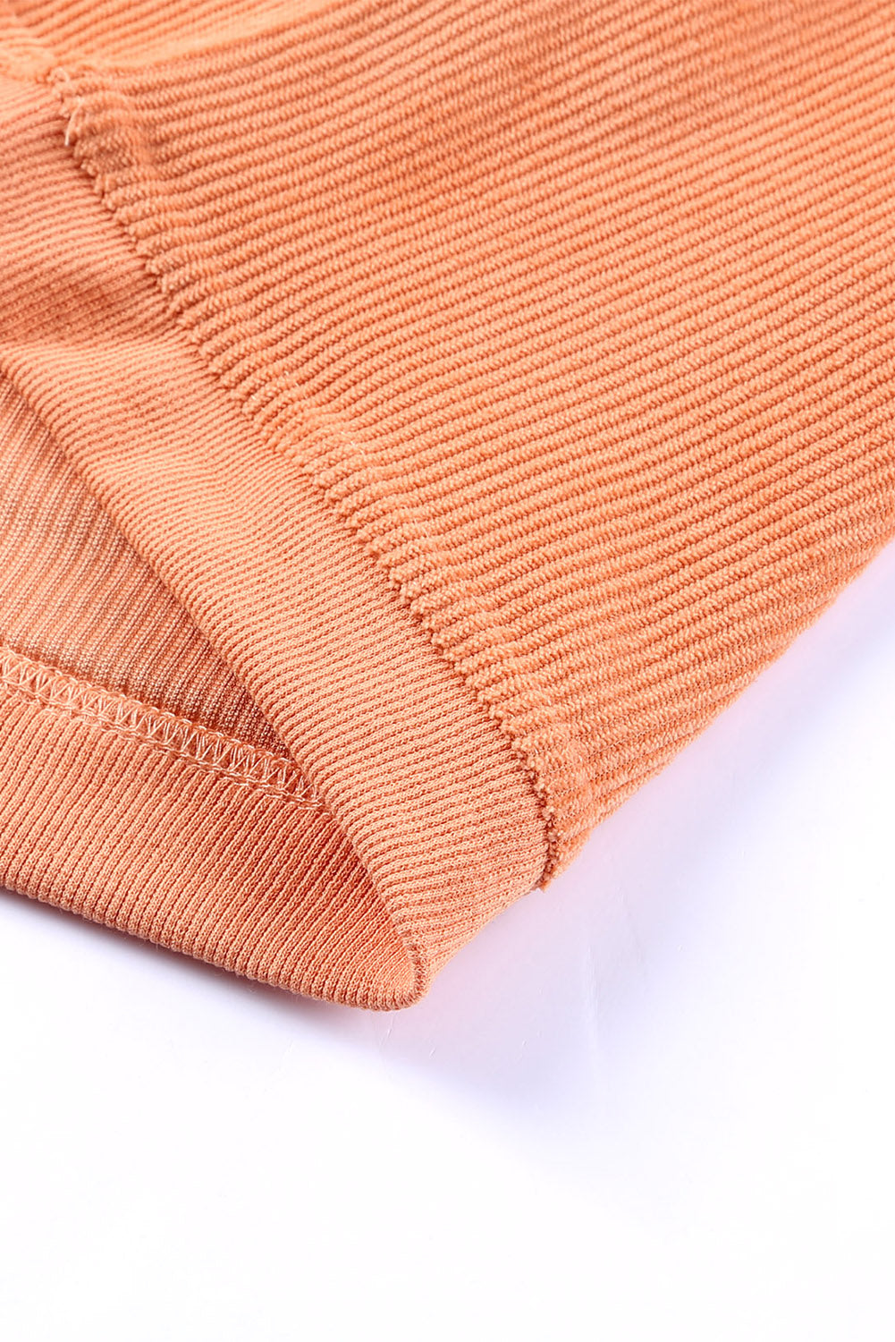 Light Pink Plain Drop Sleeve Crinkle Rib Oversized Sweatshirt