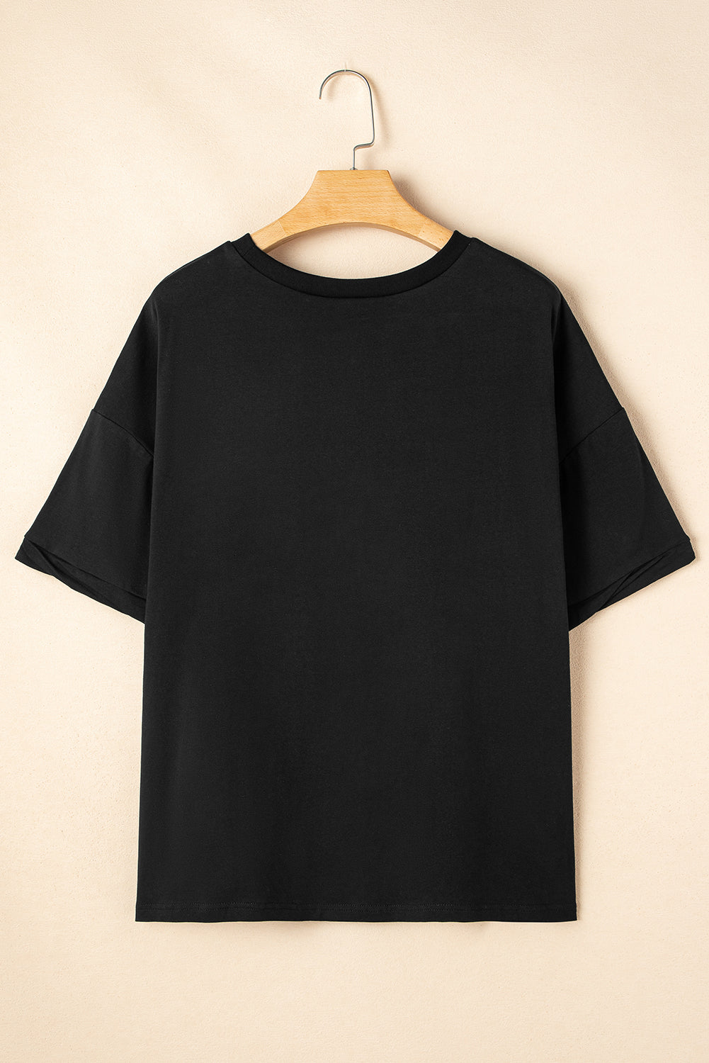 Black Sequin Pumpkin Face Halloween Graphic Tee