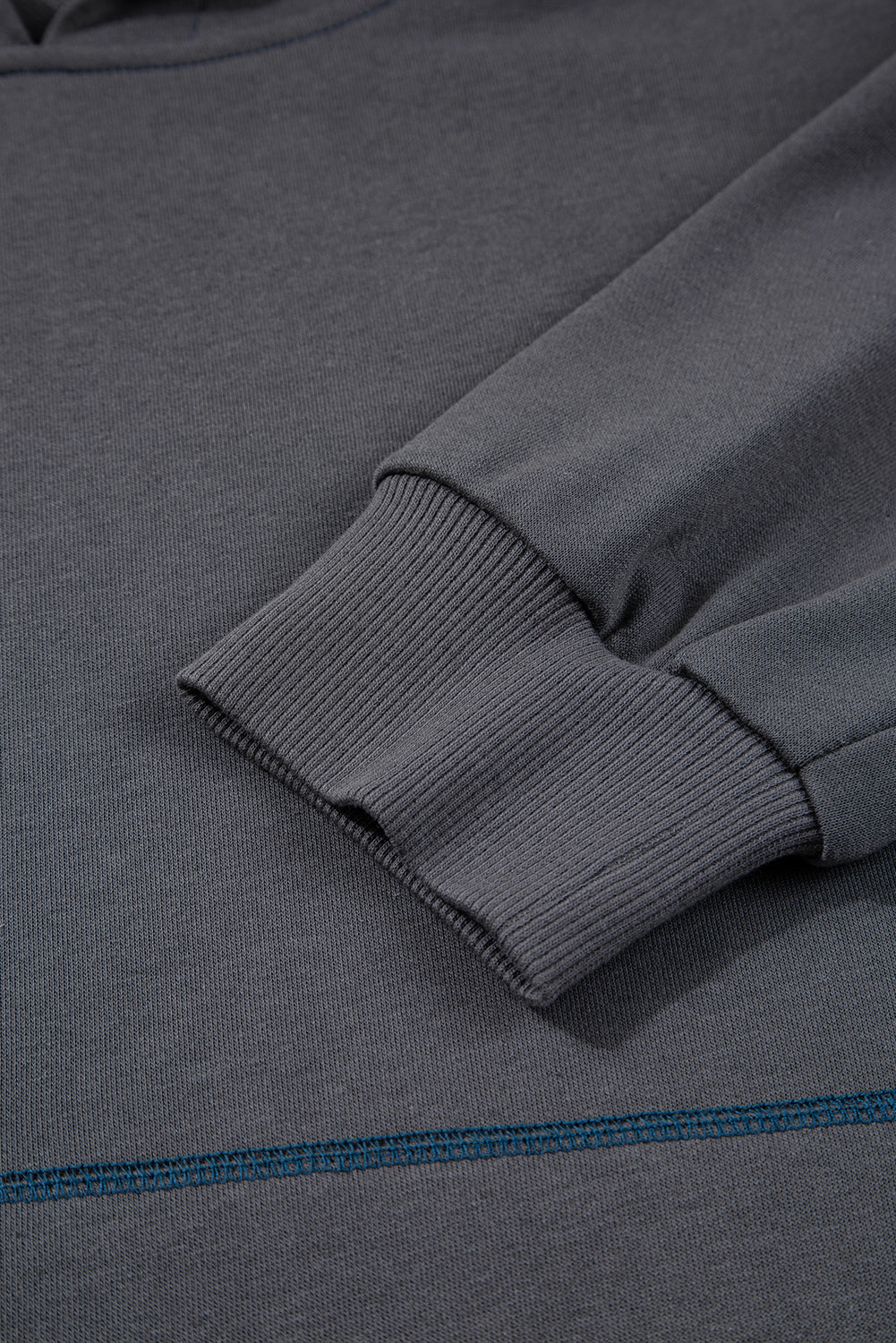 Carbon Grey Star Patched Kangaroo Pocket Vintage Hoodie