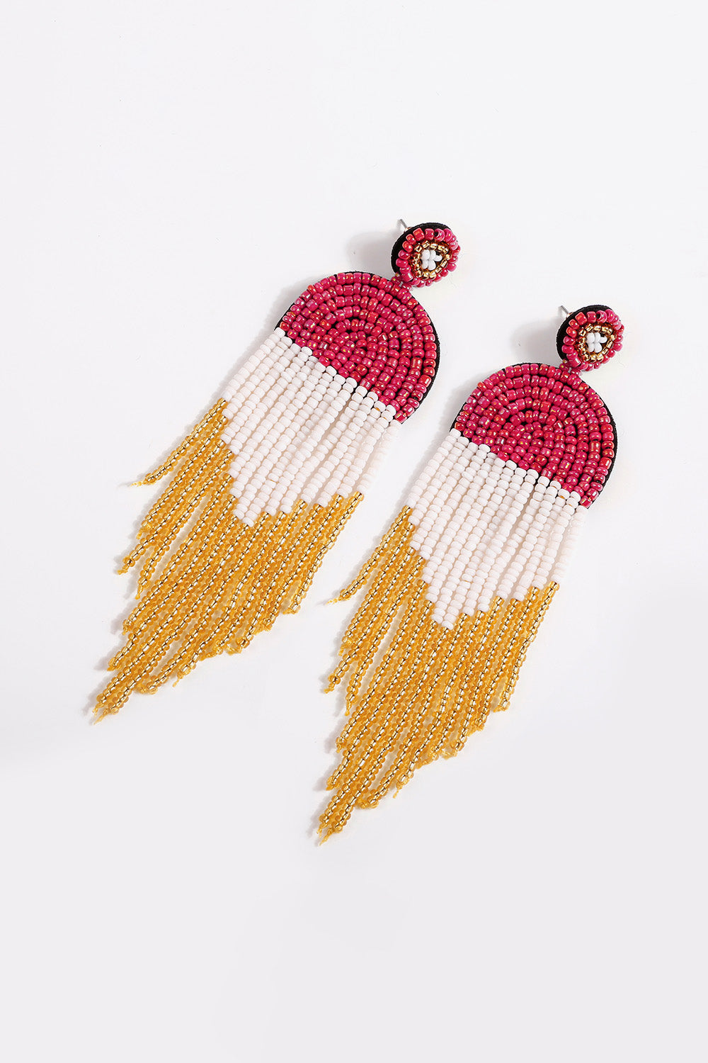 Beaded Fringe Dangle Earrings (Jewlery)