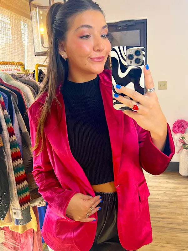 Holiday Cheer Velvet Blazer