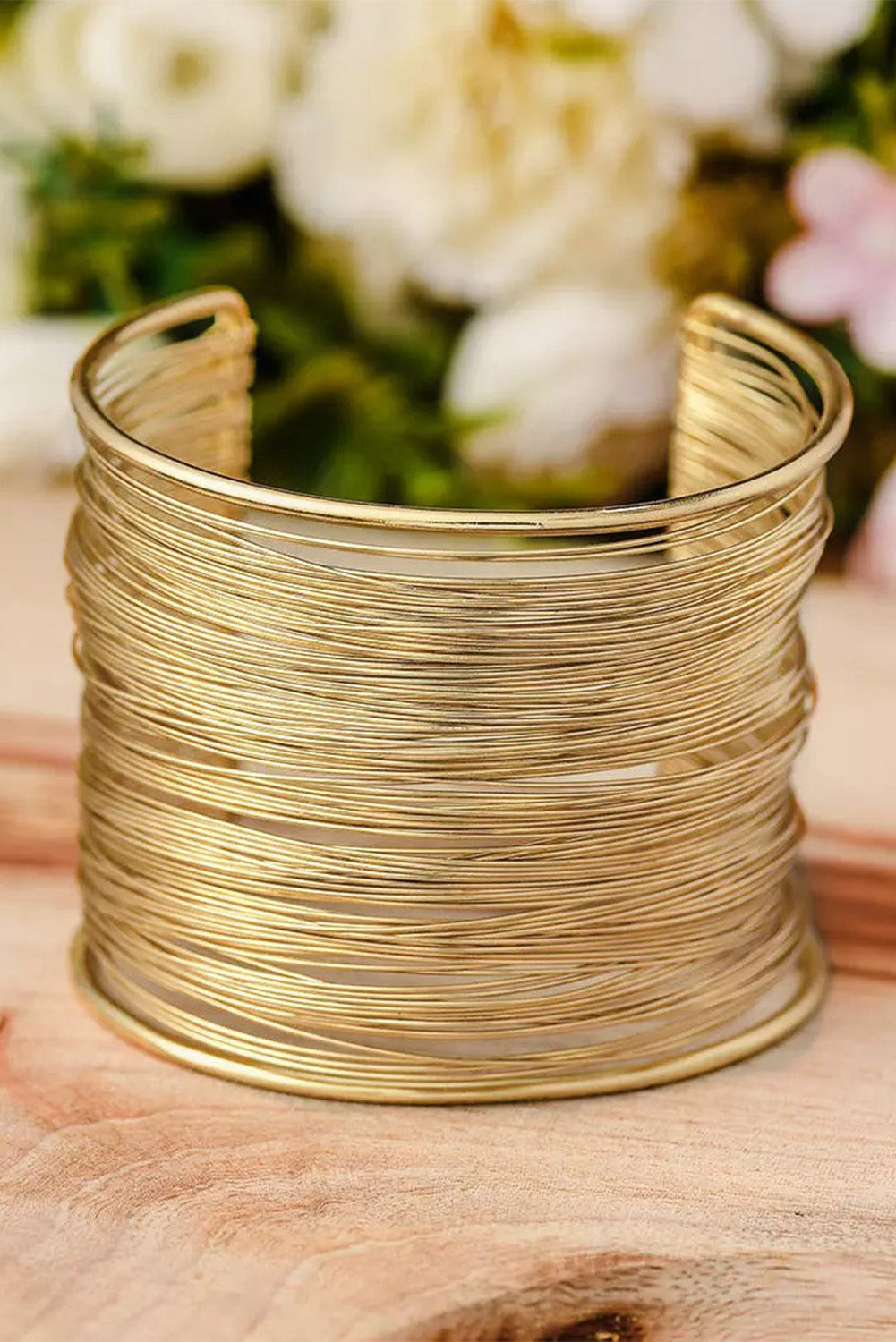 Gold Luxury Heavy Metal High Quality Open Wire Bracelet