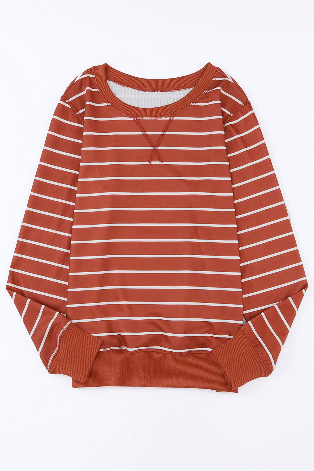 Striped Print Casual Long Sleeve Pullover Top