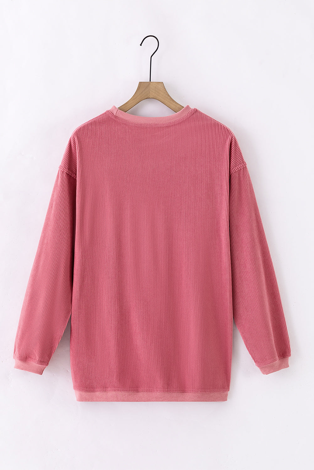 Light Grey Ribbed Corded Oversized Sweatshirt