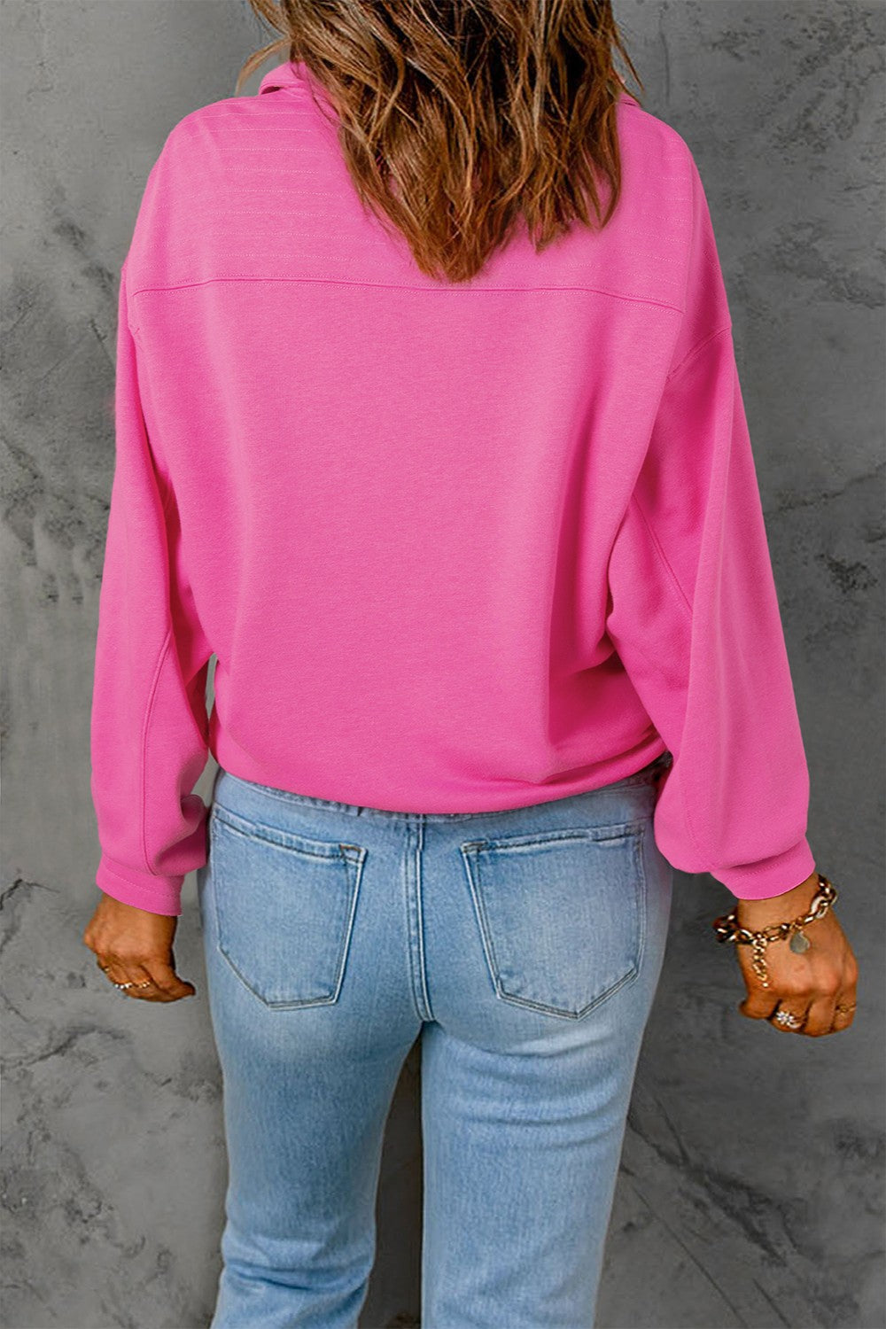 Half Snap Long Sleeve Sweatshirt