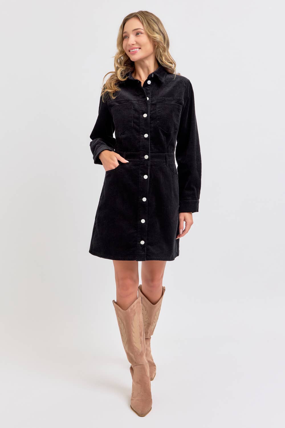 EVERYDAY CASUAL CORDUROY MINI DRESS