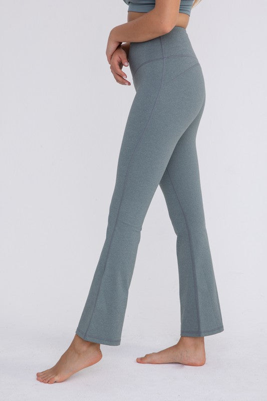 Flare Swoop Back High-Waisted Leggings MONO B