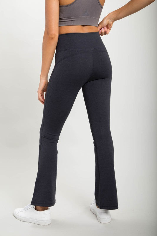 Flare Swoop Back High-Waisted Leggings MONO B