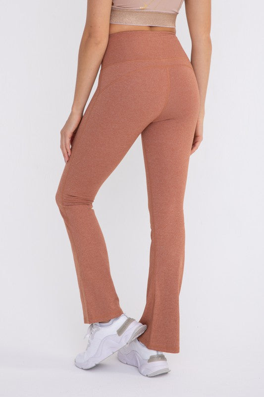 Flare Swoop Back High-Waisted Leggings MONO B