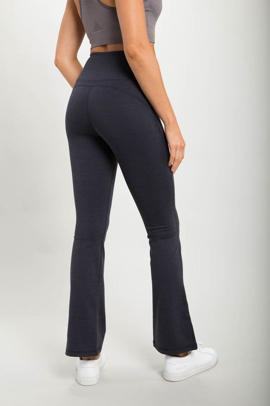 Flare Swoop Back High-Waisted Leggings MONO B