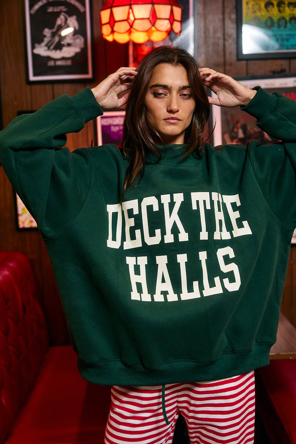 DECKTHEHALLS / Reversible Mock-Neck Sweatshirt