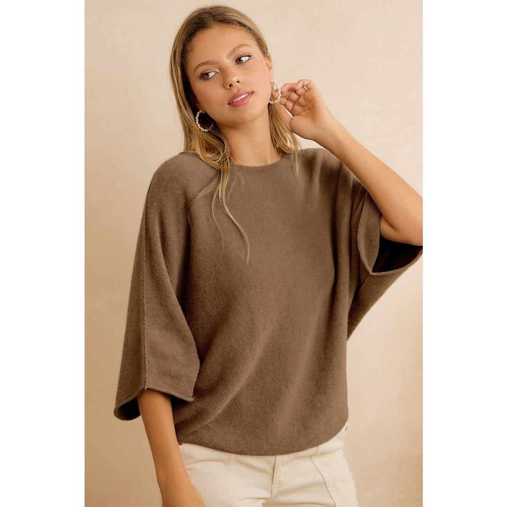 DOLMAN SLEEVES SOFT KNIT TOP