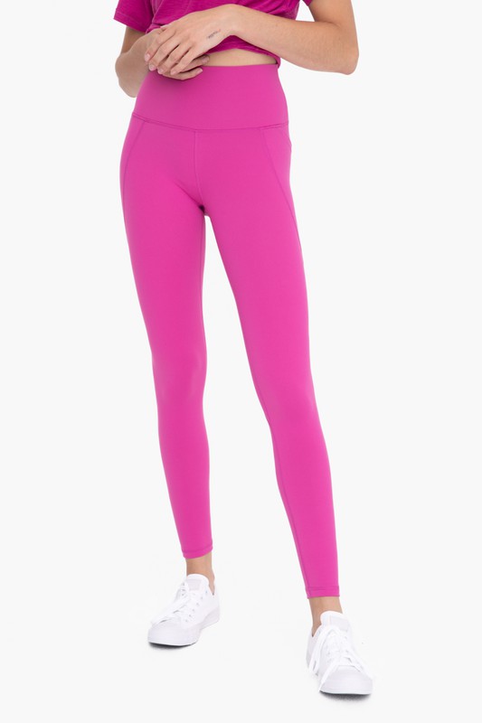 Tapered Band Essential Solid Highwaist Leggings Mono B