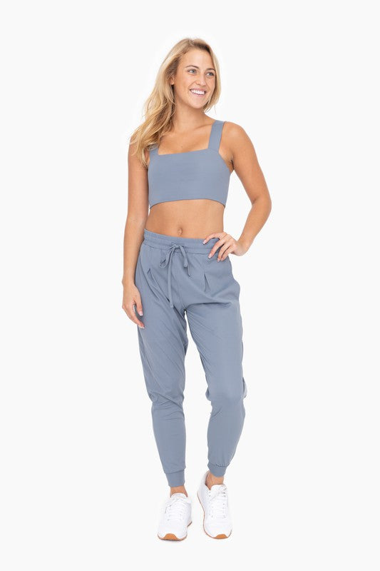 Solid Pleated Front Joggers Mono B