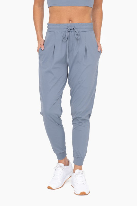 Solid Pleated Front Joggers Mono B