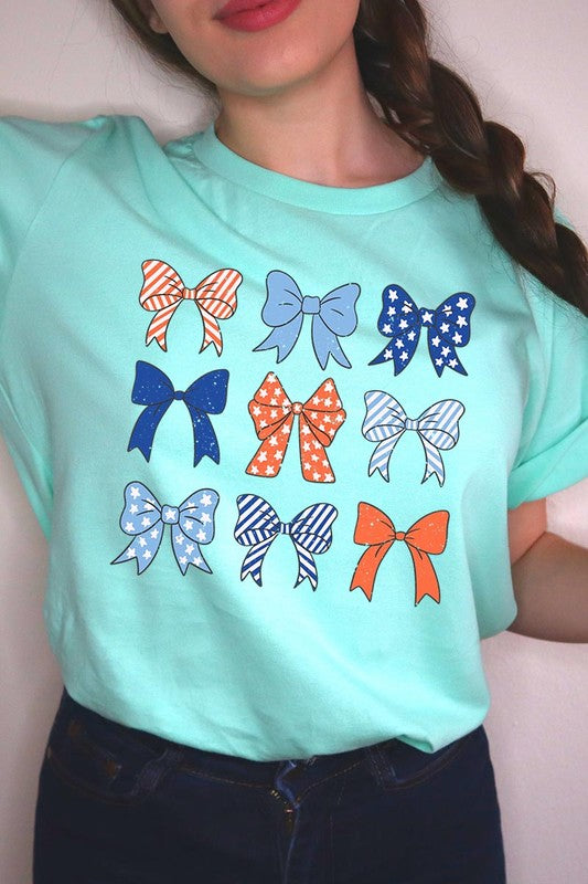 Bows Ribbons Fourth Of July Graphic T Shirts