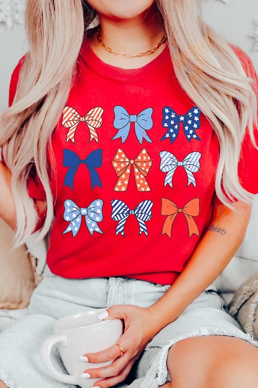 Bows Ribbons Fourth Of July Graphic T Shirts