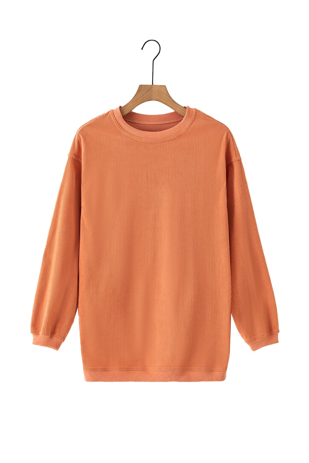 Light Grey Ribbed Corded Oversized Sweatshirt