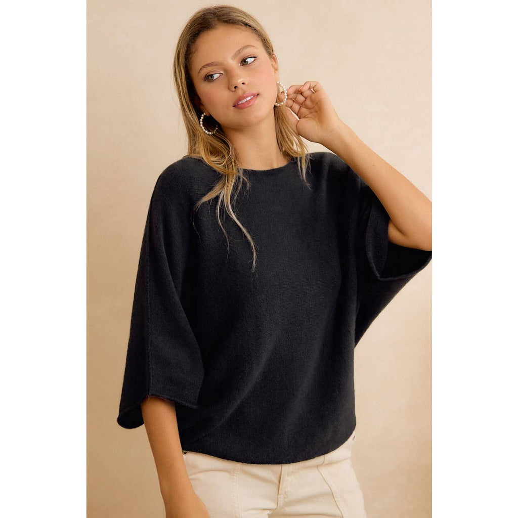 DOLMAN SLEEVES SOFT KNIT TOP