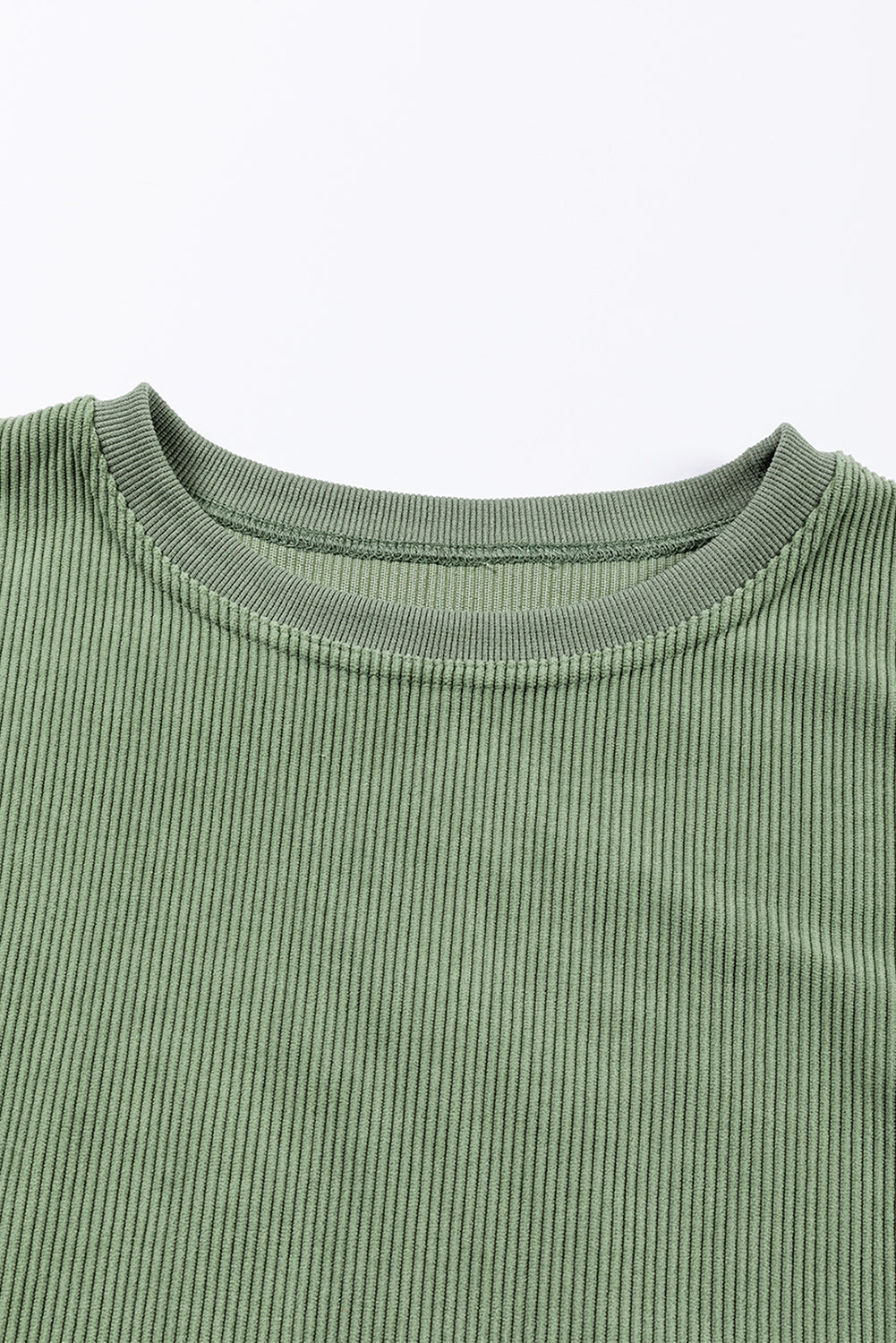 Light Grey Ribbed Corded Oversized Sweatshirt