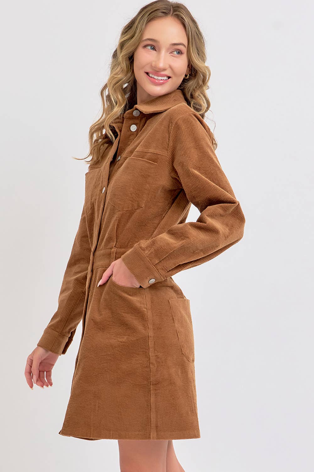 EVERYDAY CASUAL CORDUROY MINI DRESS