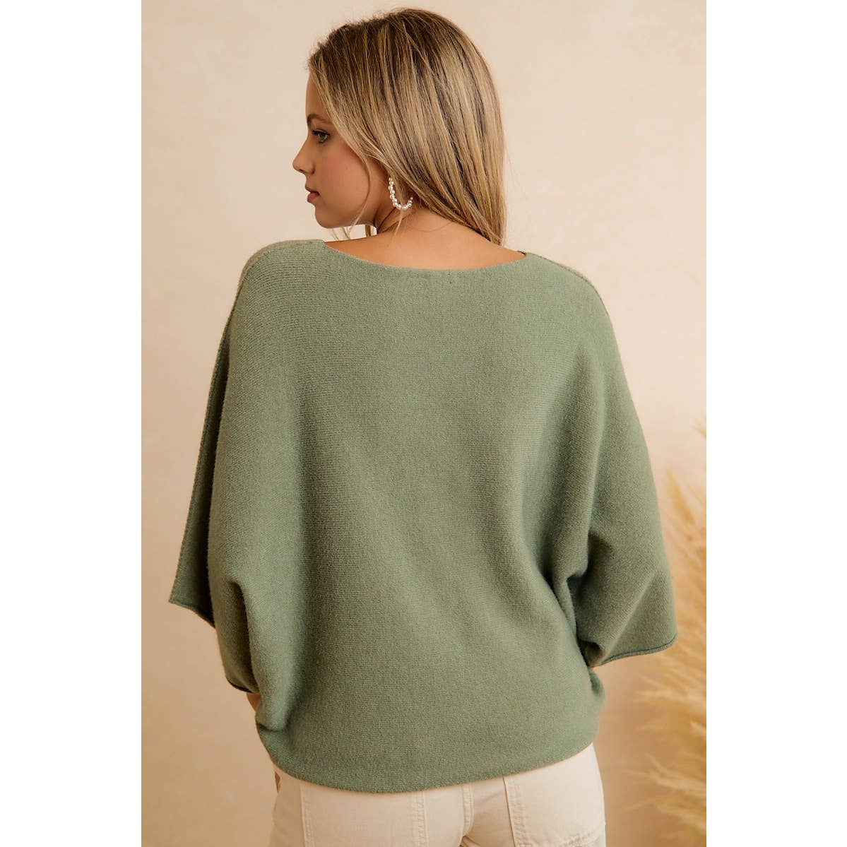 DOLMAN SLEEVES SOFT KNIT TOP