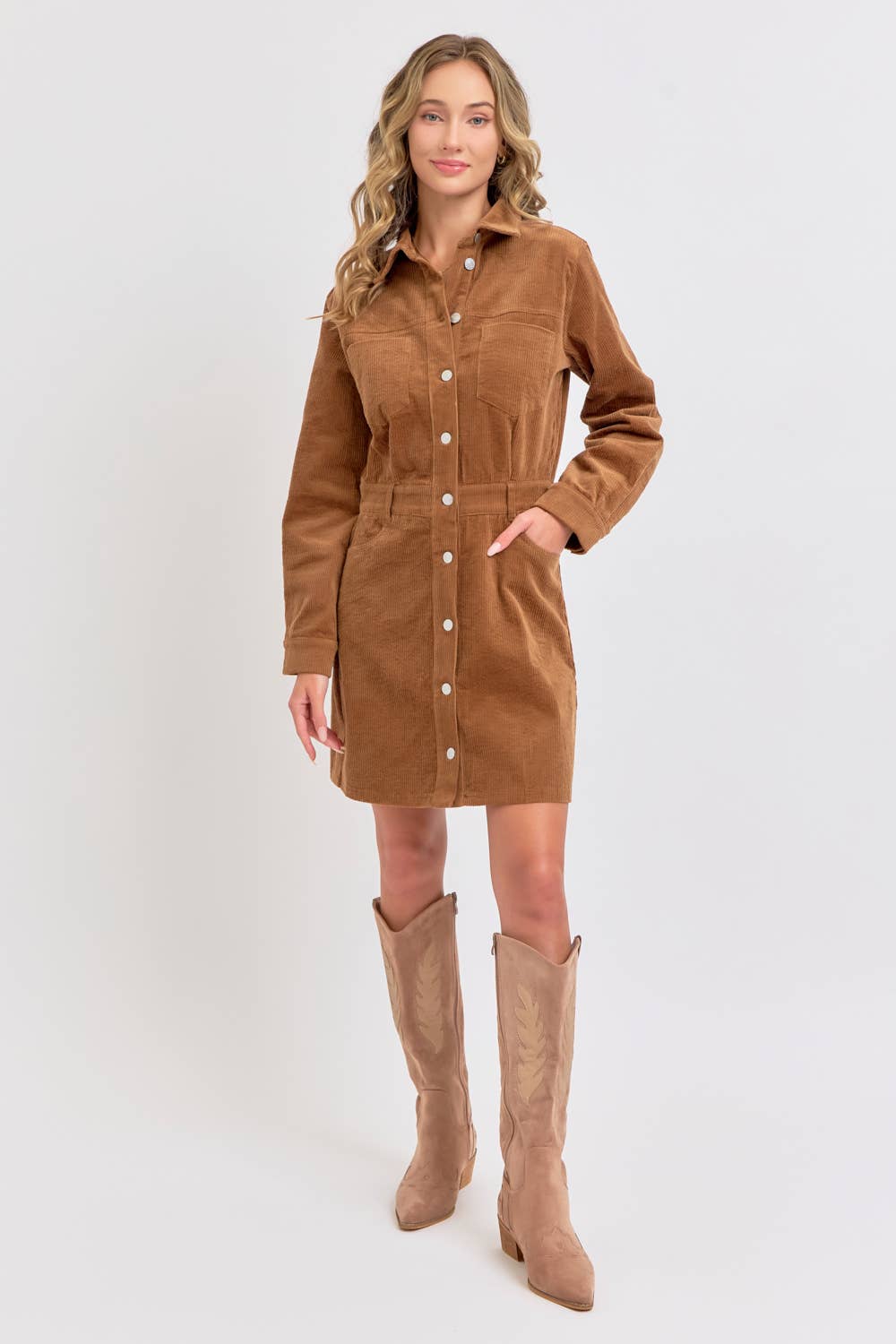EVERYDAY CASUAL CORDUROY MINI DRESS