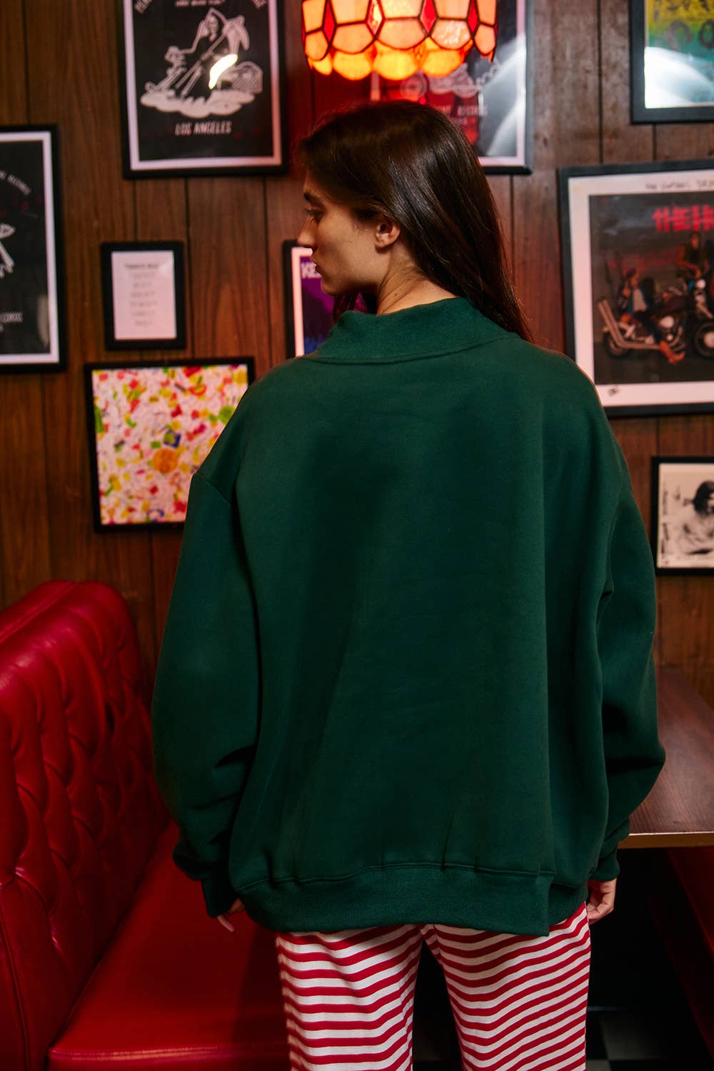 DECKTHEHALLS / Reversible Mock-Neck Sweatshirt