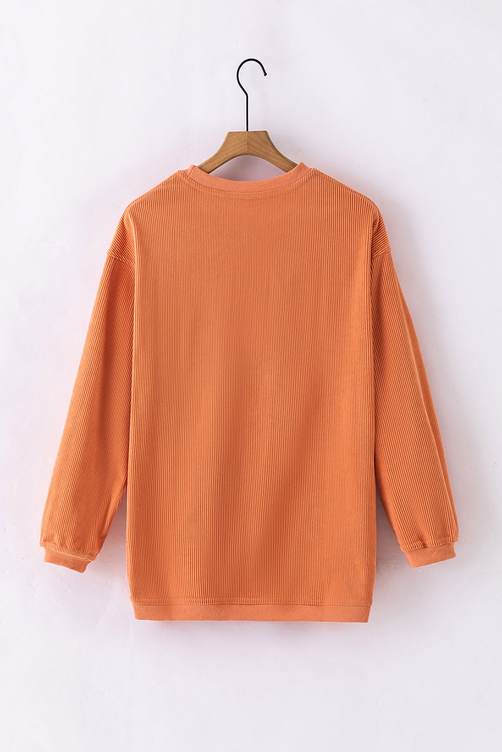 Light Grey Ribbed Corded Oversized Sweatshirt
