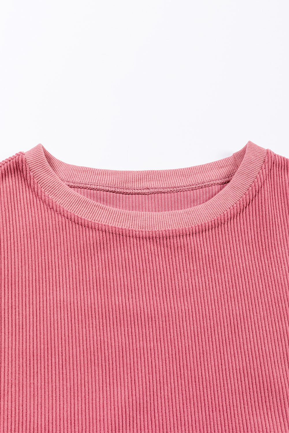 Light Grey Ribbed Corded Oversized Sweatshirt