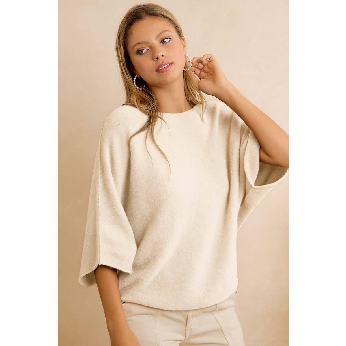 DOLMAN SLEEVES SOFT KNIT TOP
